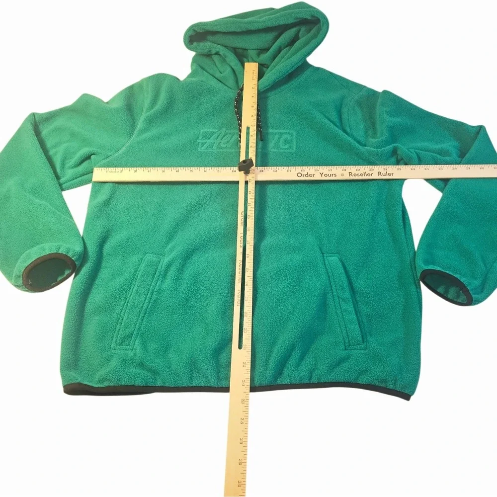 Aero NYC Fleece Box Logo Pullover Hoodie Drawstring Men's Size‎ Large - Picture 7 of 7